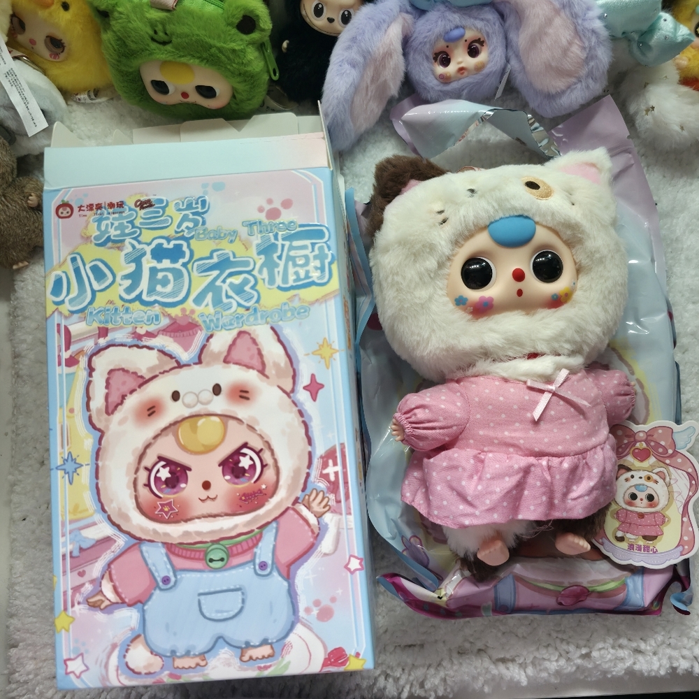 Baby Three Cat Wardrobe Plush Series Blind Box Confirmed Romantic Sweetheart